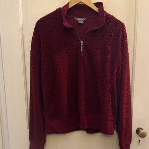 Natural Reflections Women's Red Quarter-Zip Sweater
